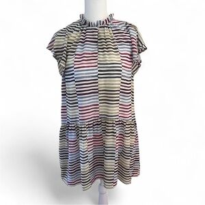 LOFT Ruffled High Neck Dress